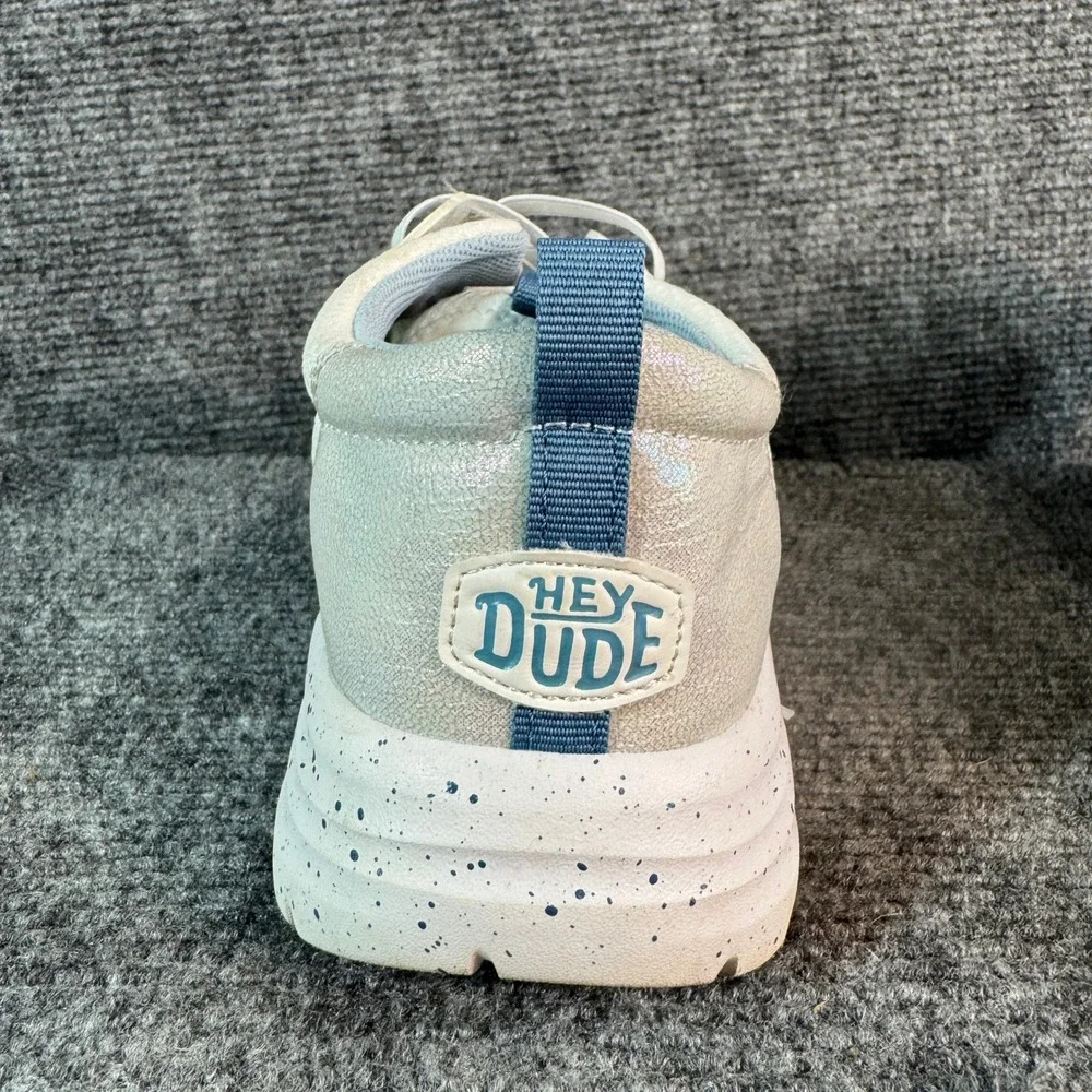 Hey Dude Sirocco White Iridescent Mesh Slip On Sneakers Low Top Shoes Boys 4